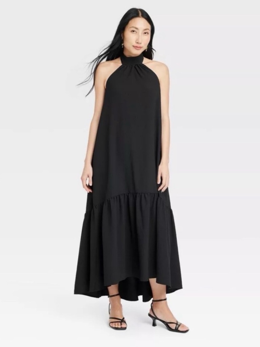 Black Halter Hi-Lo Midi Dress from A New Day- Small(4-6) NWT